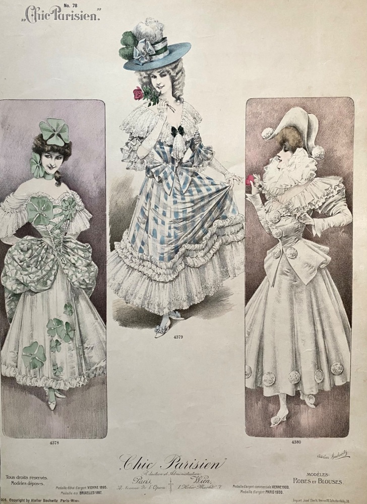 "Chic Parisien"  Issue No. 78.  Fashion Plates No.  4378,, 4379,  & 4380.