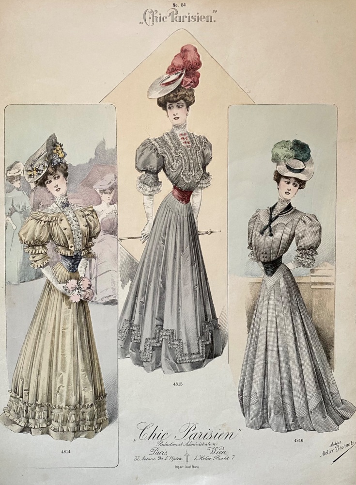 "Chic Parisien"  Issue No. 84.   Fashion Plate No's  4814,  4815,  and 4816.