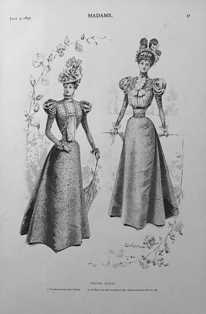 Visiting Gowns.  (Fashion Illustrations)  1897.