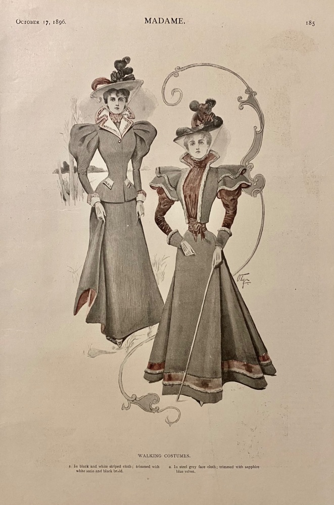 Walking Costumes.  (Ladies' Fashion Illustrations)  1896.