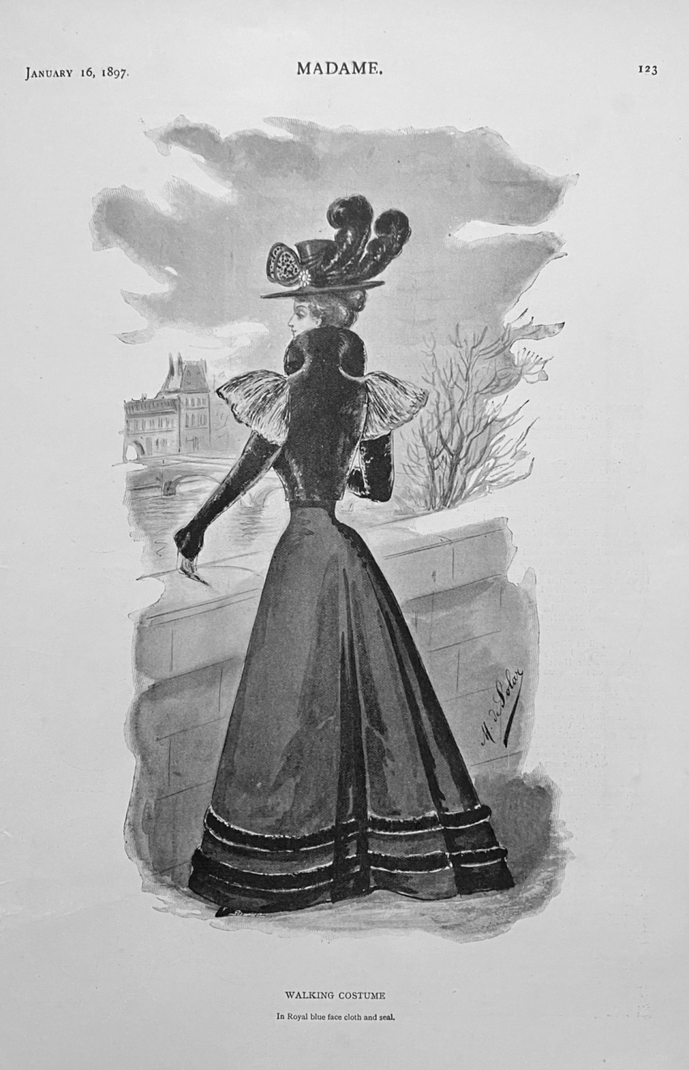 Walking Costume.  (Ladies' Fashion Illustration)  1897.