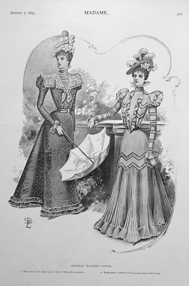Original Walking Gowns.  (Ladies' Fashion Illustrations.)  1897.