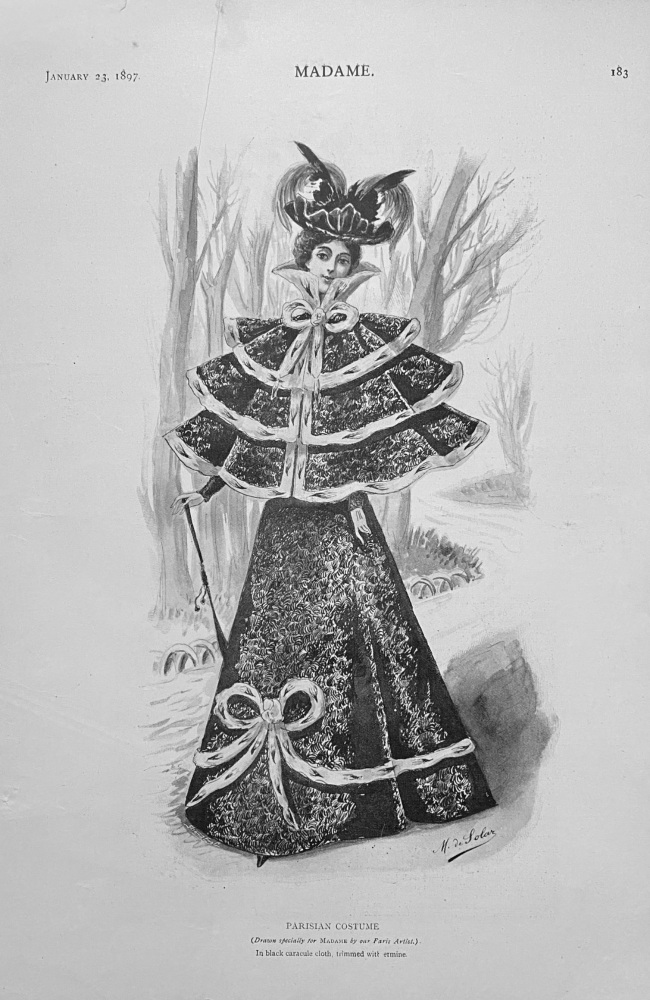 Parisian Costume.  (Ladies' Fashion Illustration).  1897.