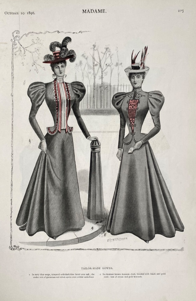 Tailor-Made Gowns.  &   Theatre Gowns.  1896.