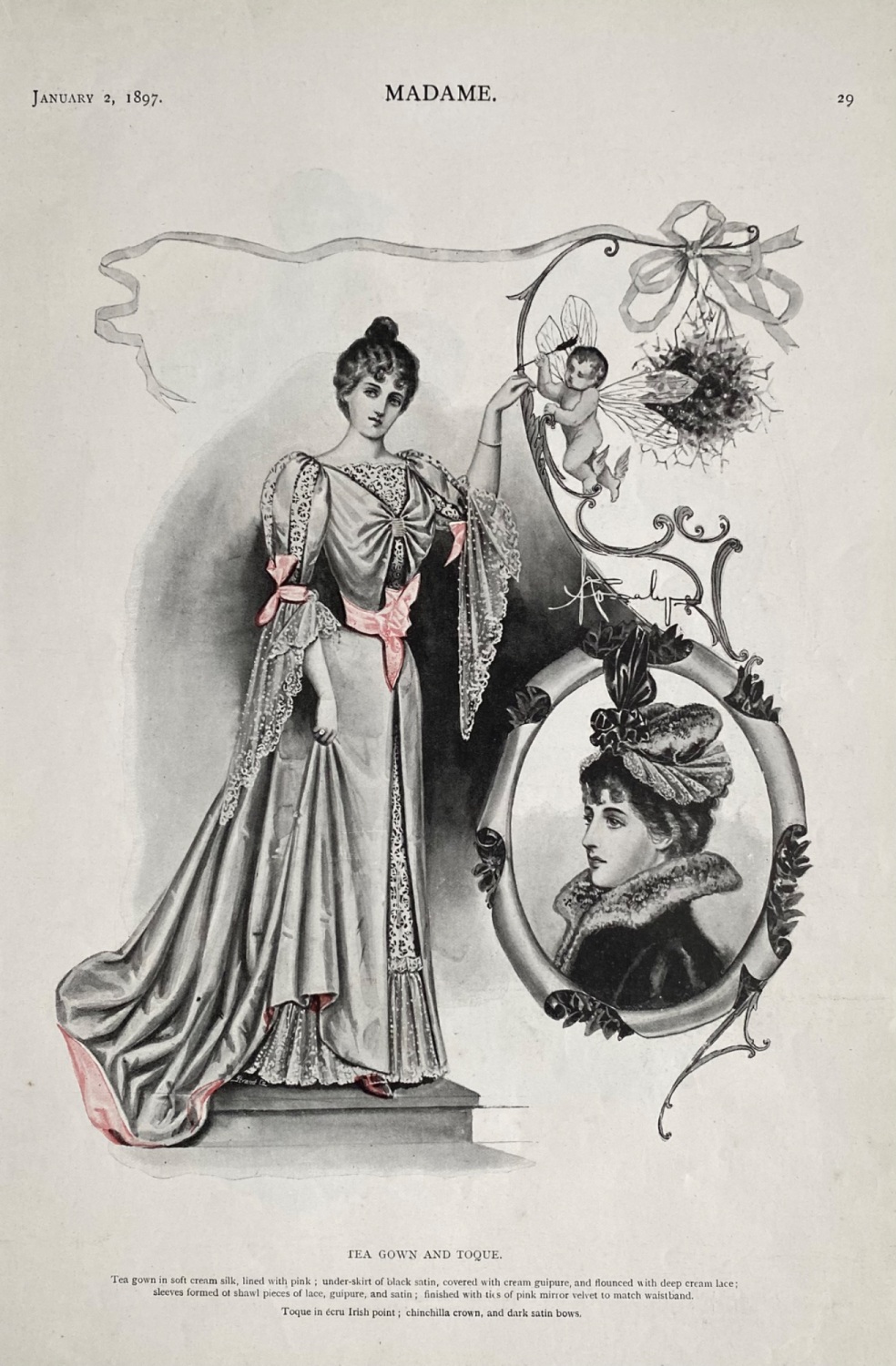 Tea Gown and Toque. 1897.