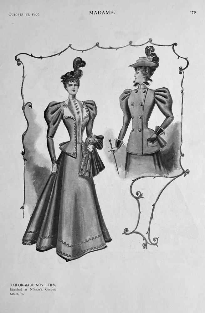 Tailor-Made Novelties.  &   New Nightgowns in Silk and Lace.  1896.