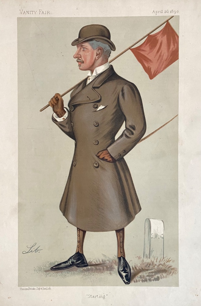 "Starting"  (Lord Marcus Beresford,  Official starter to the Jockey Club.)  1890.