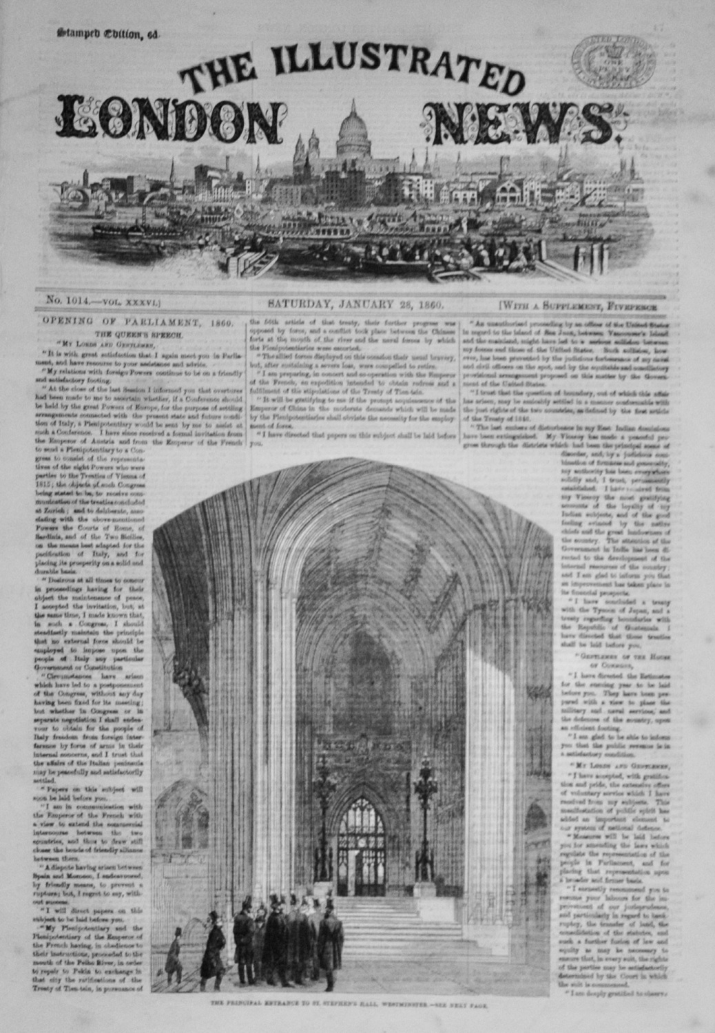 The Illustrated London News - January 28, 1860