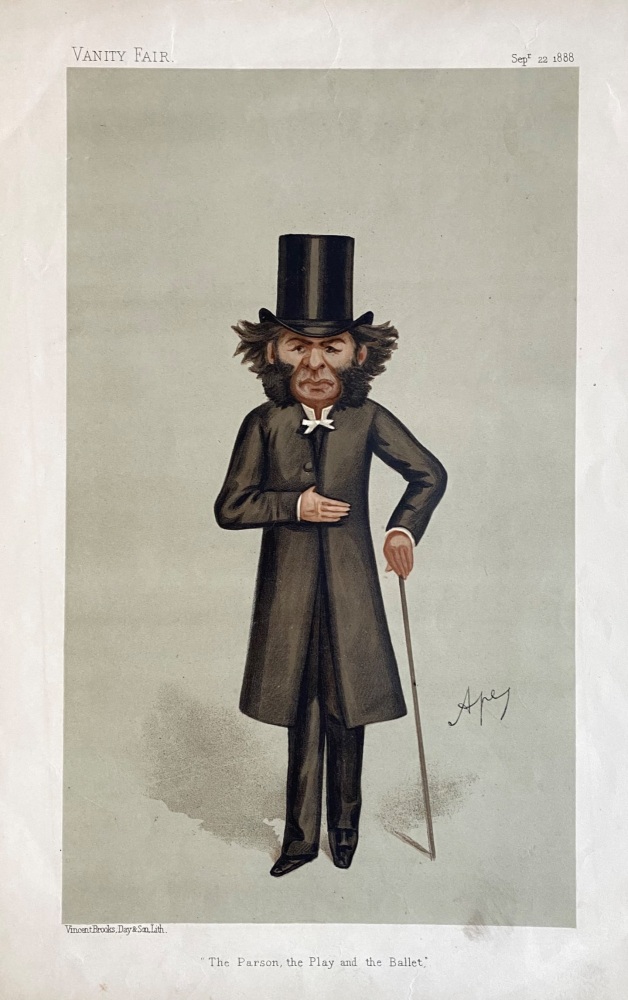 "The Parson, the Play and the Ballet."  The Clergyman  Hugh Reginald Haweis. 1888.