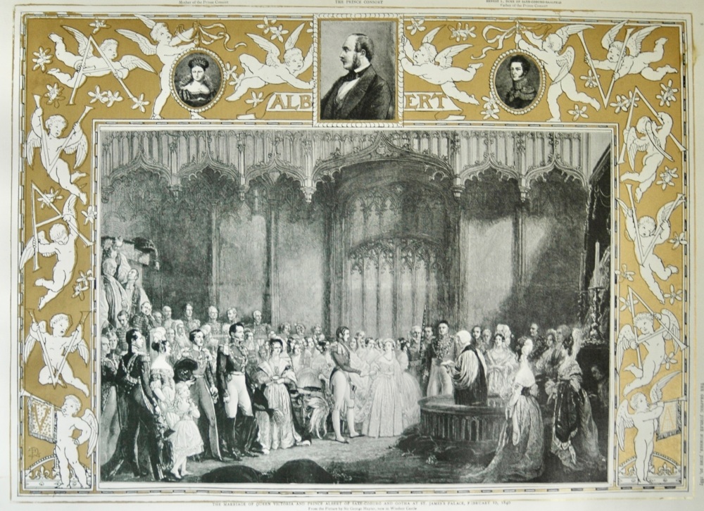 The Marriage of Queen Victoria and Prince Albert of Saxe-Coburg and Gotha at St. James's Palace, February 10th, 1840.
