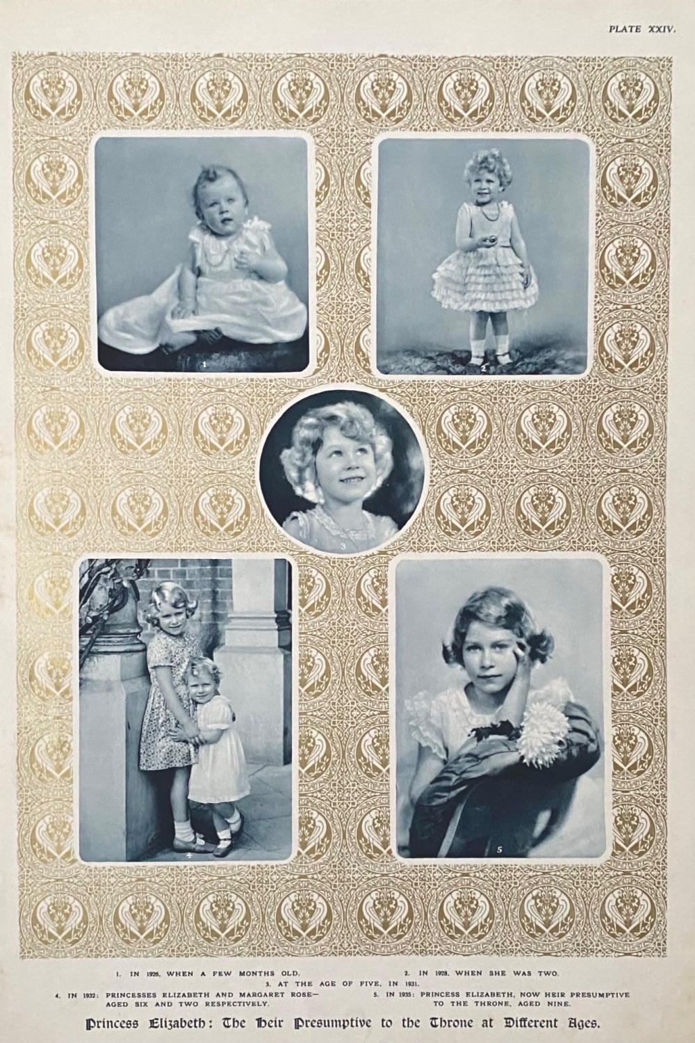 Princess Elizabeth :  The Heir Presumptive to the Throne at Different Ages.