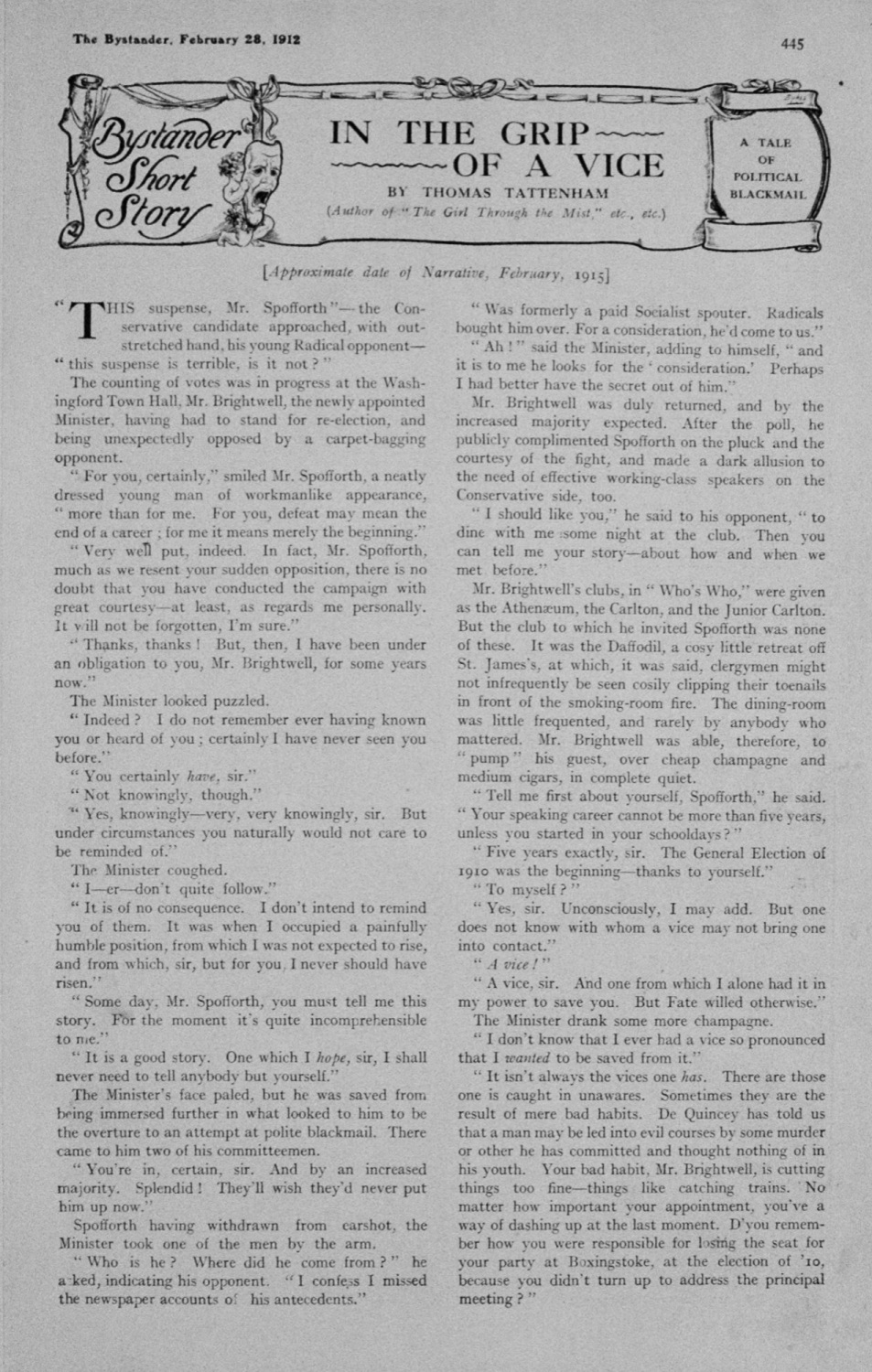 Story - In the Grip of a Vice by Tattenham