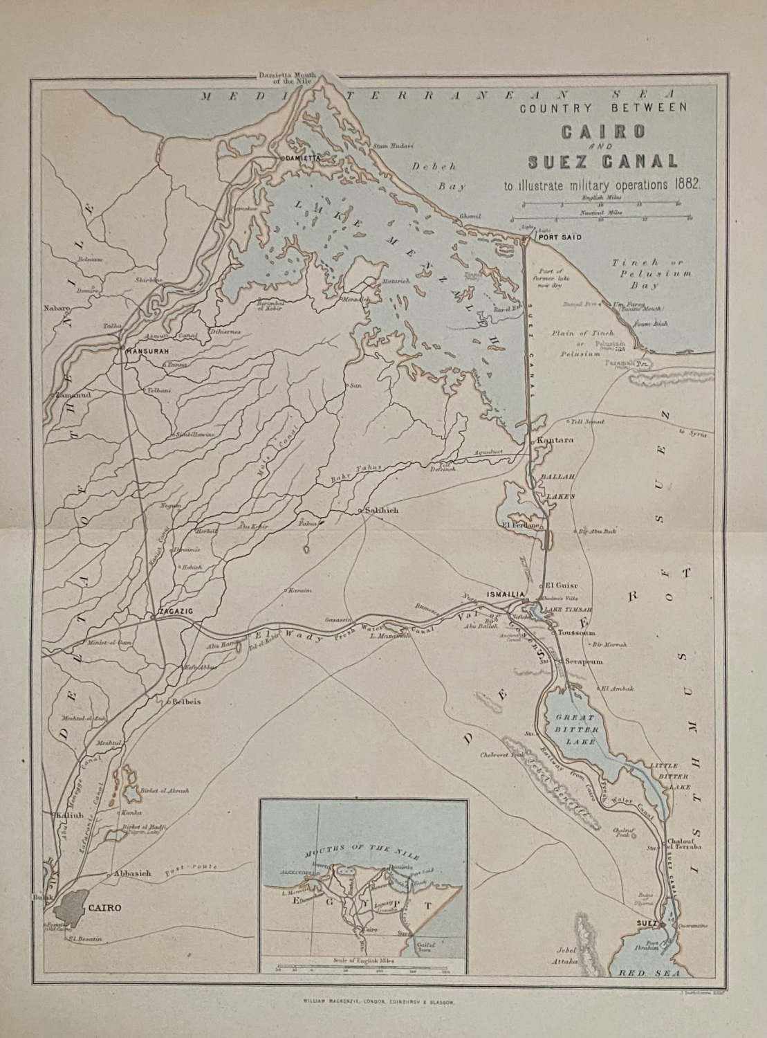 Country Between Cairo and Suez Canal to illustrate military operations.  18