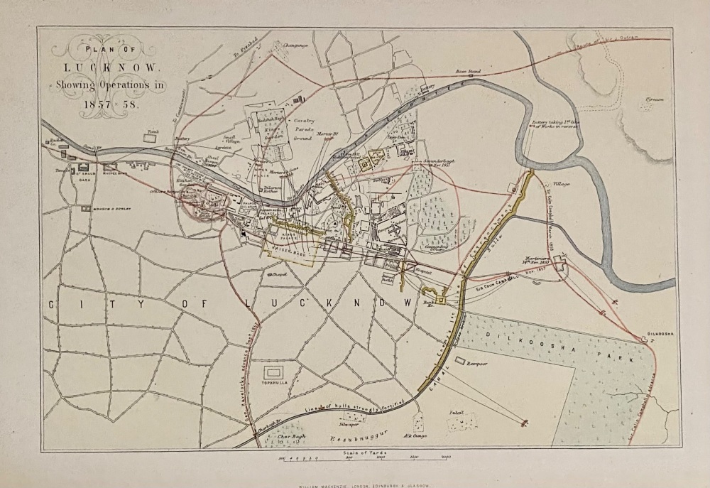 Plan of Lucknow.  Showing operations in 1857-58.