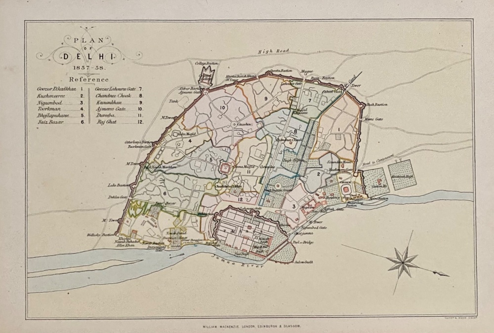 Plan of Delhi  1857 - 58.