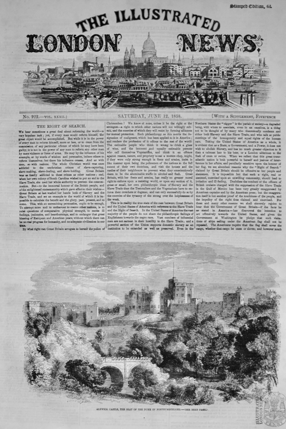 The Illustrated London News - June 12, 1858