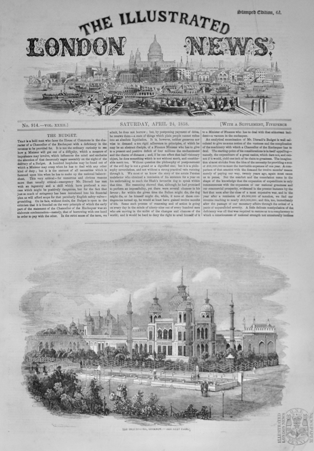 The Illustrated London News - April 24, 1858