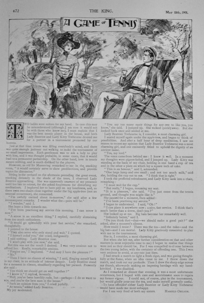 A Game of Tennis - 1901 (Story)
