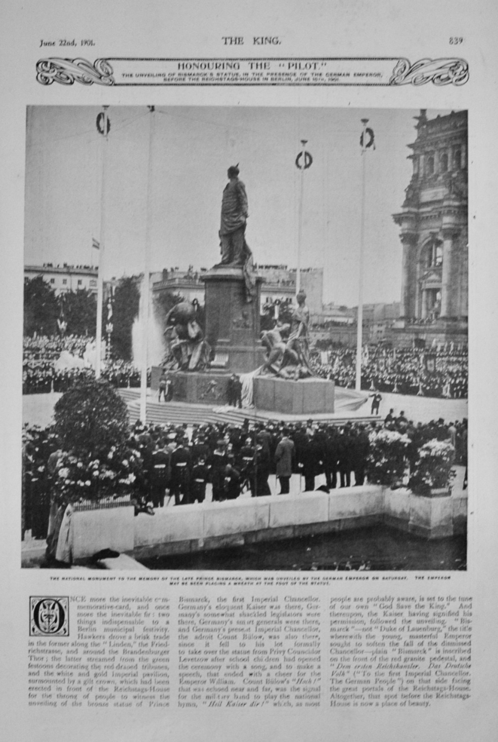 Statue of Bismarck, Berlin - 1901