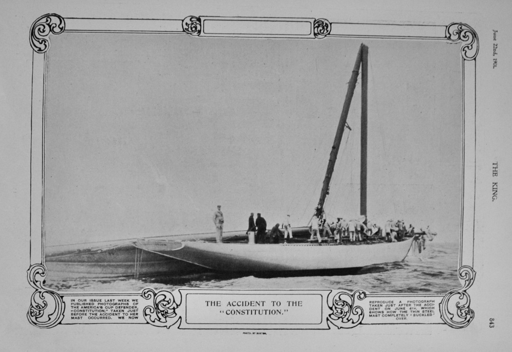 The Accident to the "Constitution" Yacht