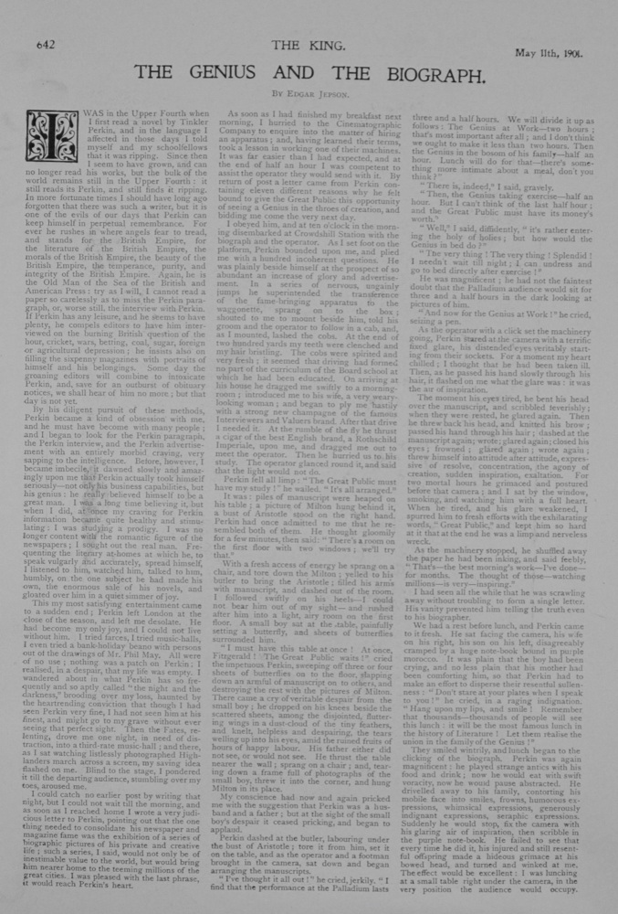 Story - The Genius and the Biography by Edgar Jepson