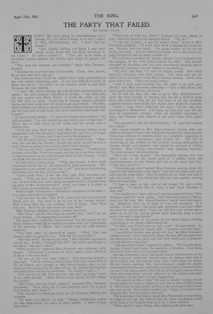 Story - The Party that failed - 1901