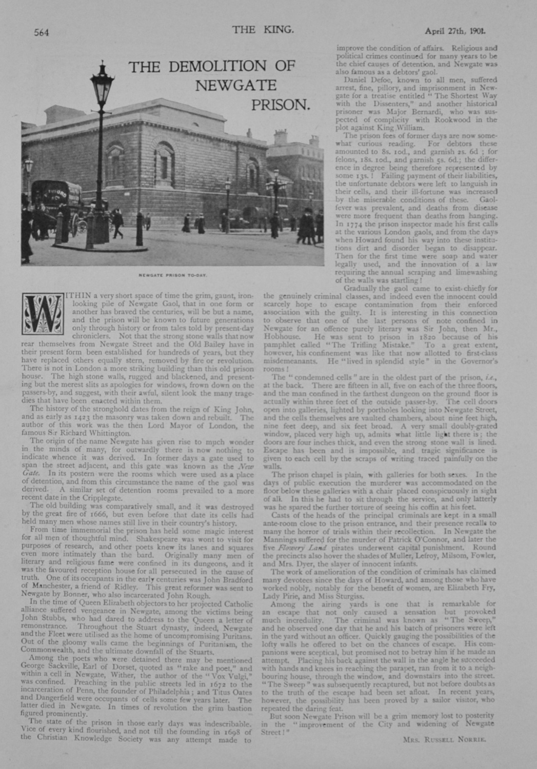 The Demolition of Newgate Prison - 1901