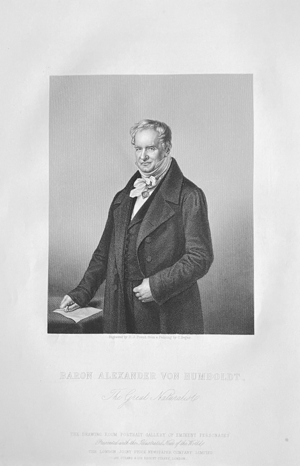 Baron Alexander Von Humboldt. (The Great Naturalist).  1860.