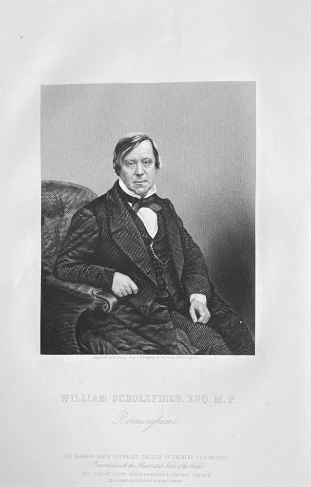 William Scholefield,  Esq.   M.P.  (Birmingham)  1860.