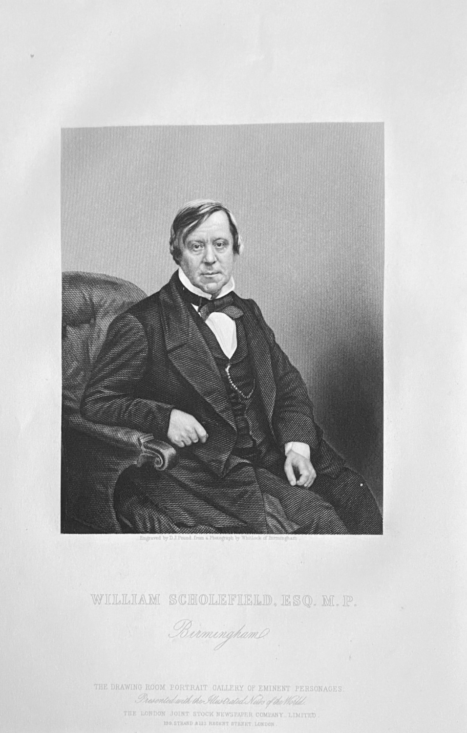 William Scholefield,  Esq.   M.P.  (Birmingham)  1860.