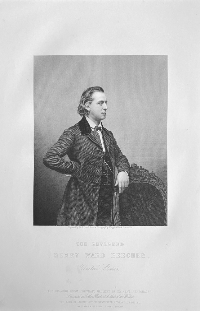The Reverend Henry Ward Beecher, Minister of `Plymouth Church, Brooklyn, New York.  1860.