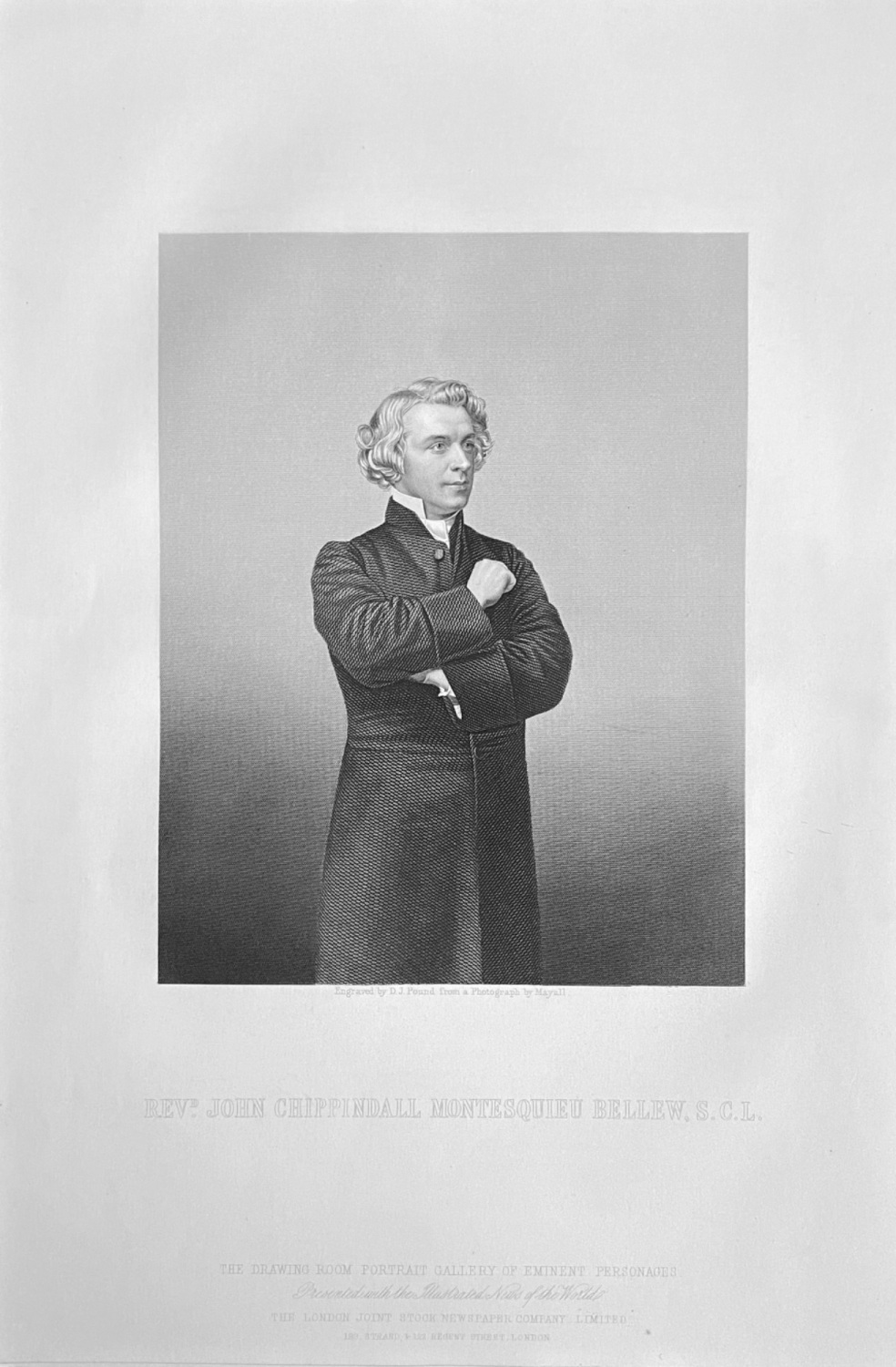 Reverend John Chippindall Montesquieu Bellew,  S.C.L.   1860.