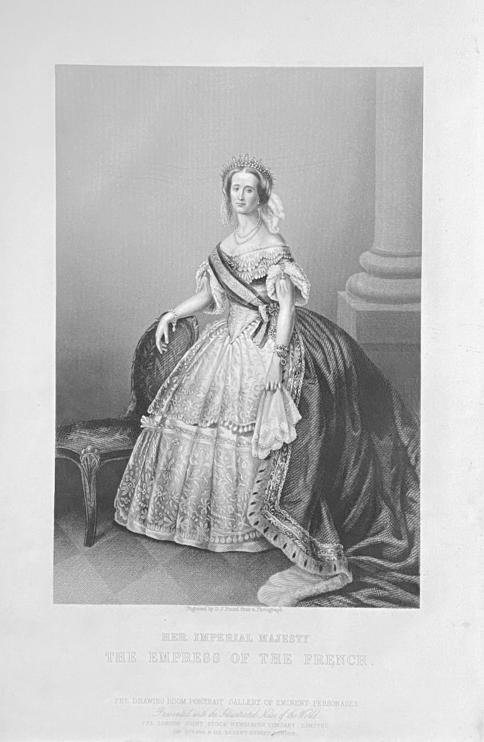 Her Imperial Majesty Eugenie-Marie, The Empress of The French.  1860.