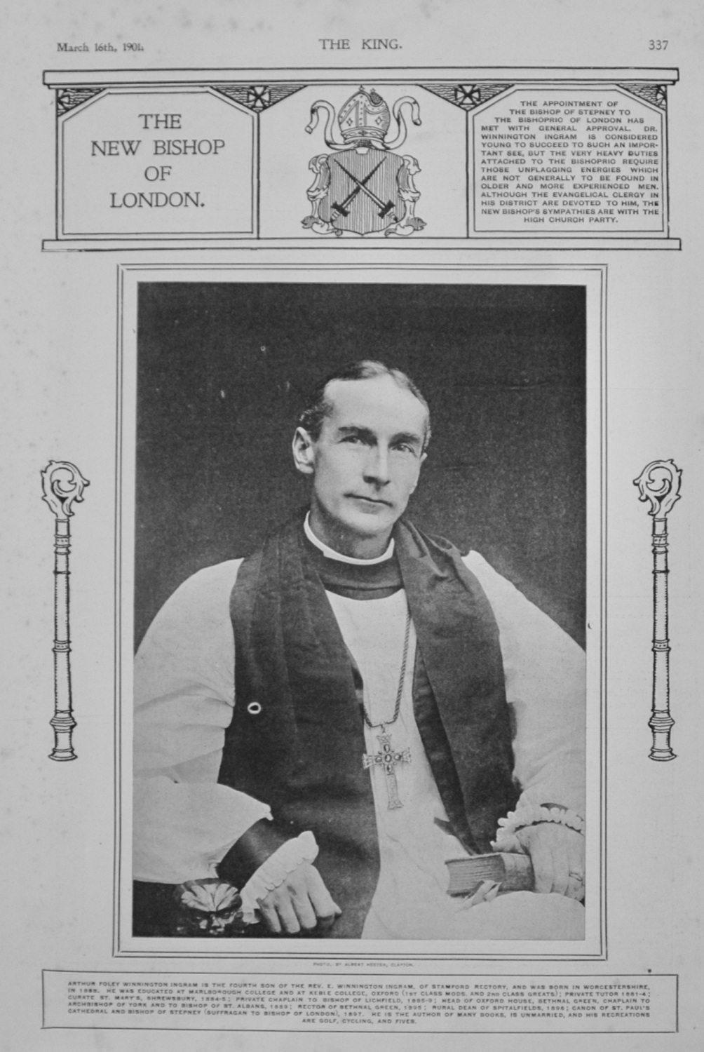 The New Bishop of London - Arthur Winnington Ingram