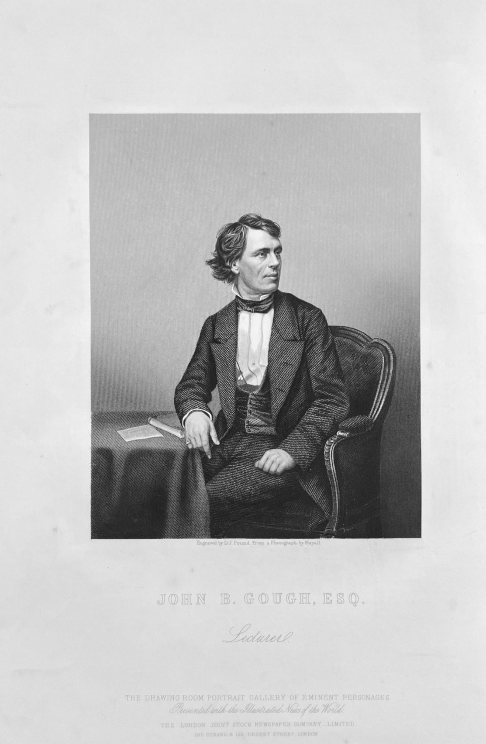 John B. Gough,  Esq..  (Lecturer).  1859.