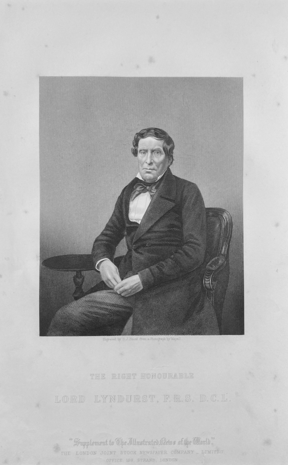 The Right Honourable Lord Lyndhurst,  F.R.S.  D.C.L.  1859.
