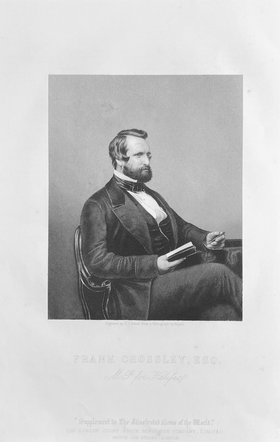Frank Crossley,  Esq.  M.P. for Halifax.  1859.