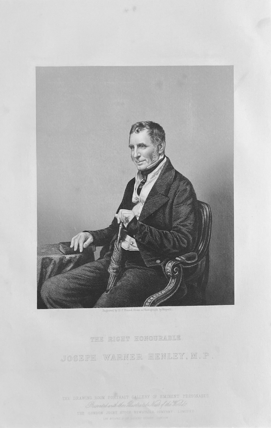 The Right Honourable Joseph Warner Henley,  M.P.  1859.