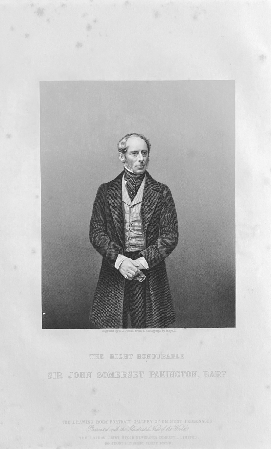 The Right Honourable Sir John Somerset Pakington,  Bart.  M.P.  D.C.L.  185