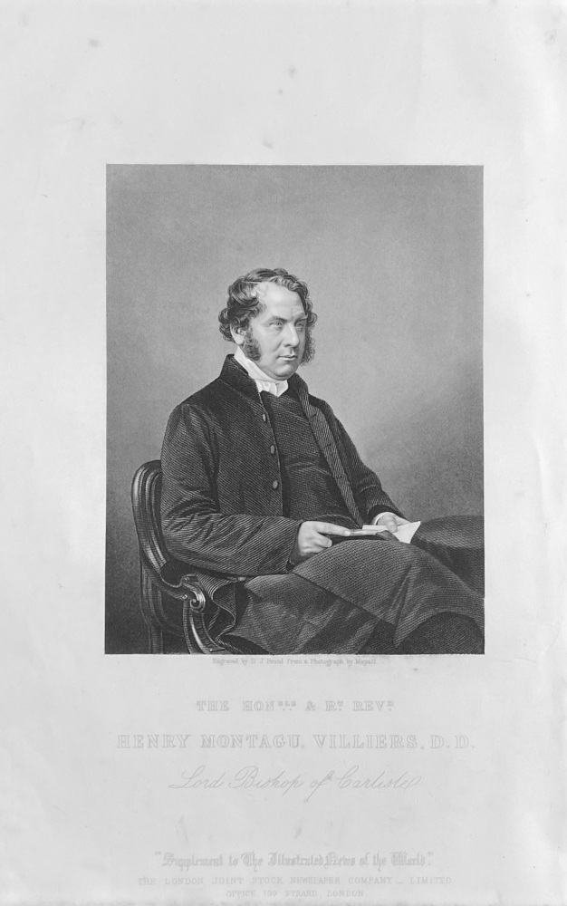 The Right Honourable & Right Reverend Henry Montagu Villiers, D.D. 1859.