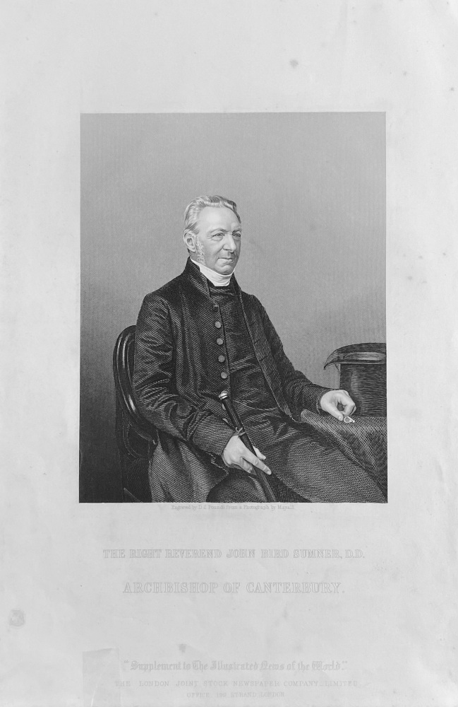 The Right Reverend John Bird Sumner, D.D. (Archbishop of Canterbury).  1859.