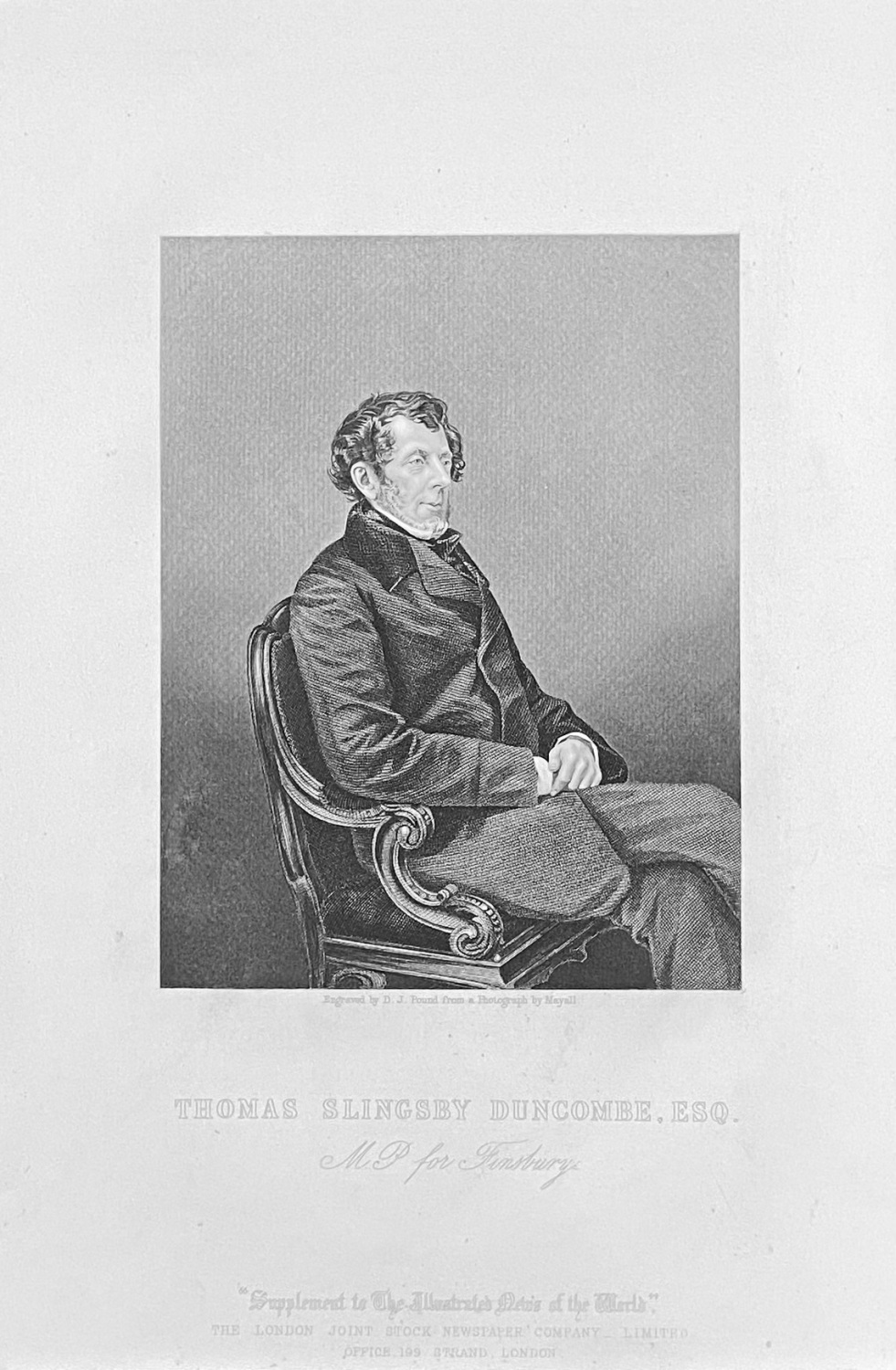 Thomas Slingsby Duncombe, Esq.   M.P. for Finsbury.  1859.