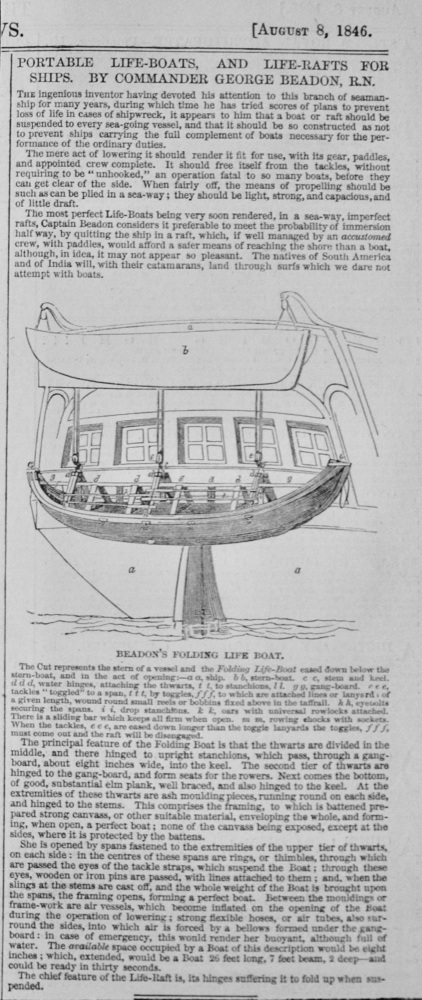 Portable Lifeboats - 1846
