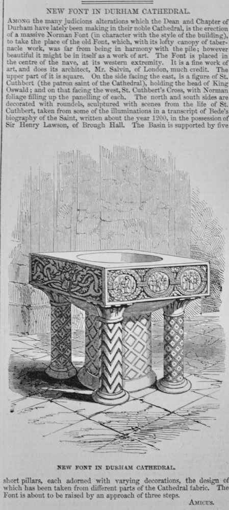New Font in Durham Cathedral