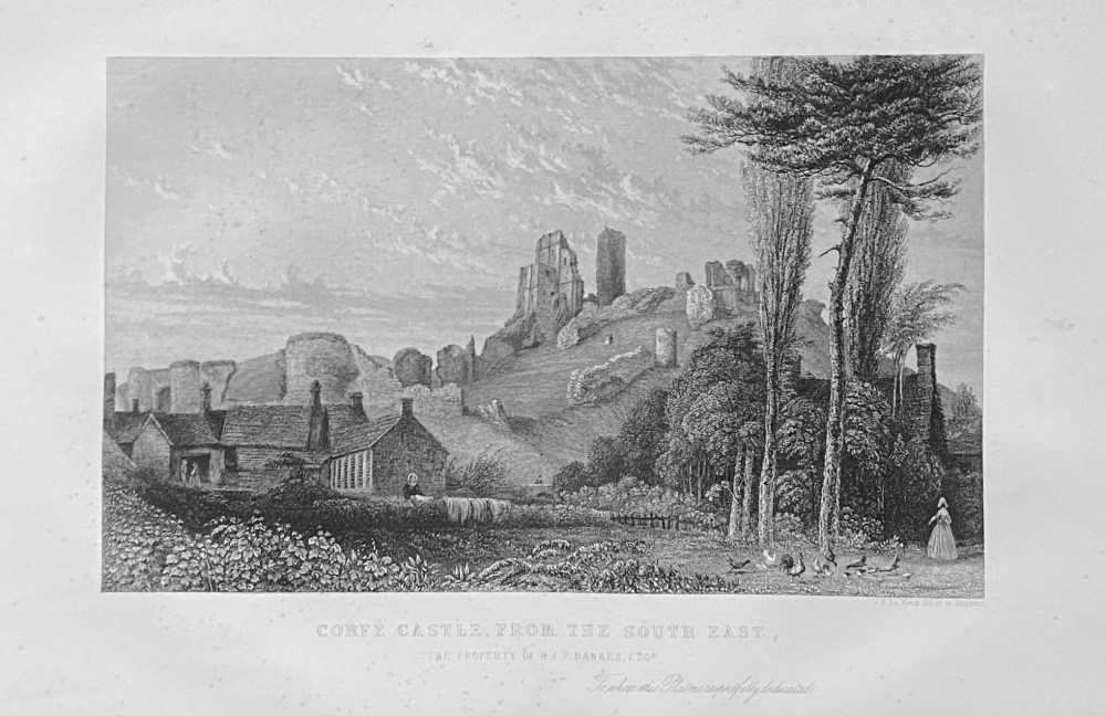 Corfe Castle.  From the South East.  1861.