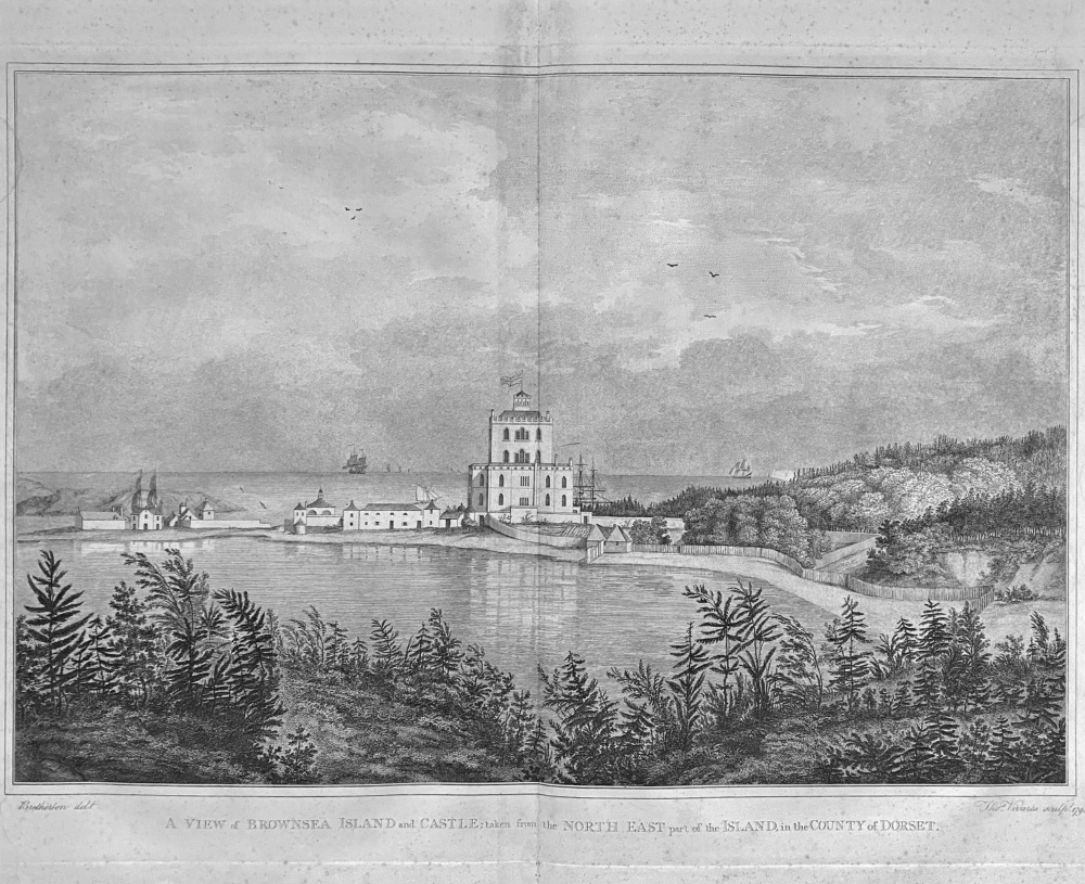 A VIEW of BROWNSEA ISLAND and CASTLE ; taken from the NORTH EAST part of the ISLAND, in the COUNTY of DORSET.