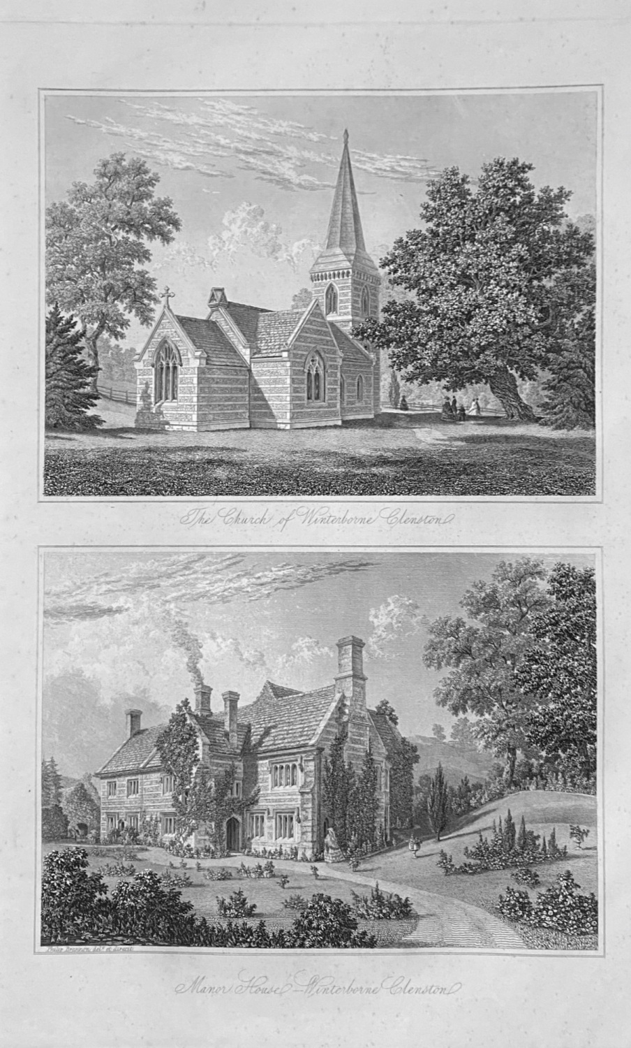 Manor House  Winterborne Clenston.  &  The Church Winterborne Clenston.    