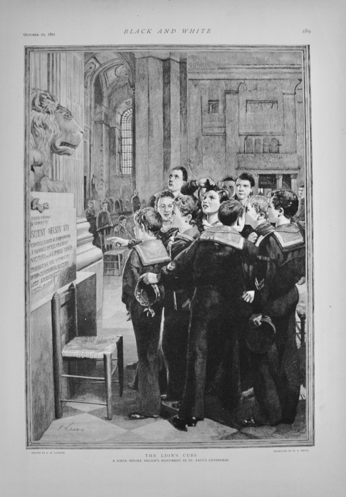 The Lion's Cubs at Nelson's Monument in St Paul's Cathedral