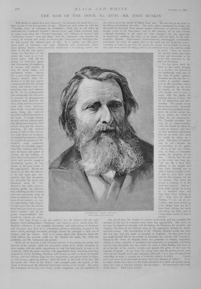 Mr John Ruskin - Author - 1891