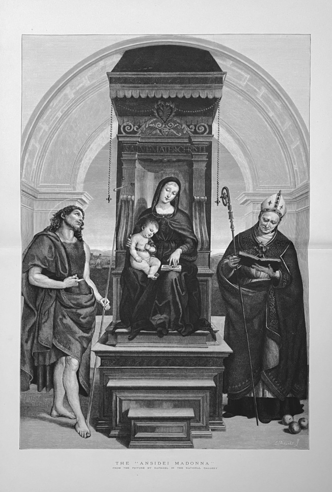 "The Ansidei Madonna"  from the picture by Raphael in the National Gallery.